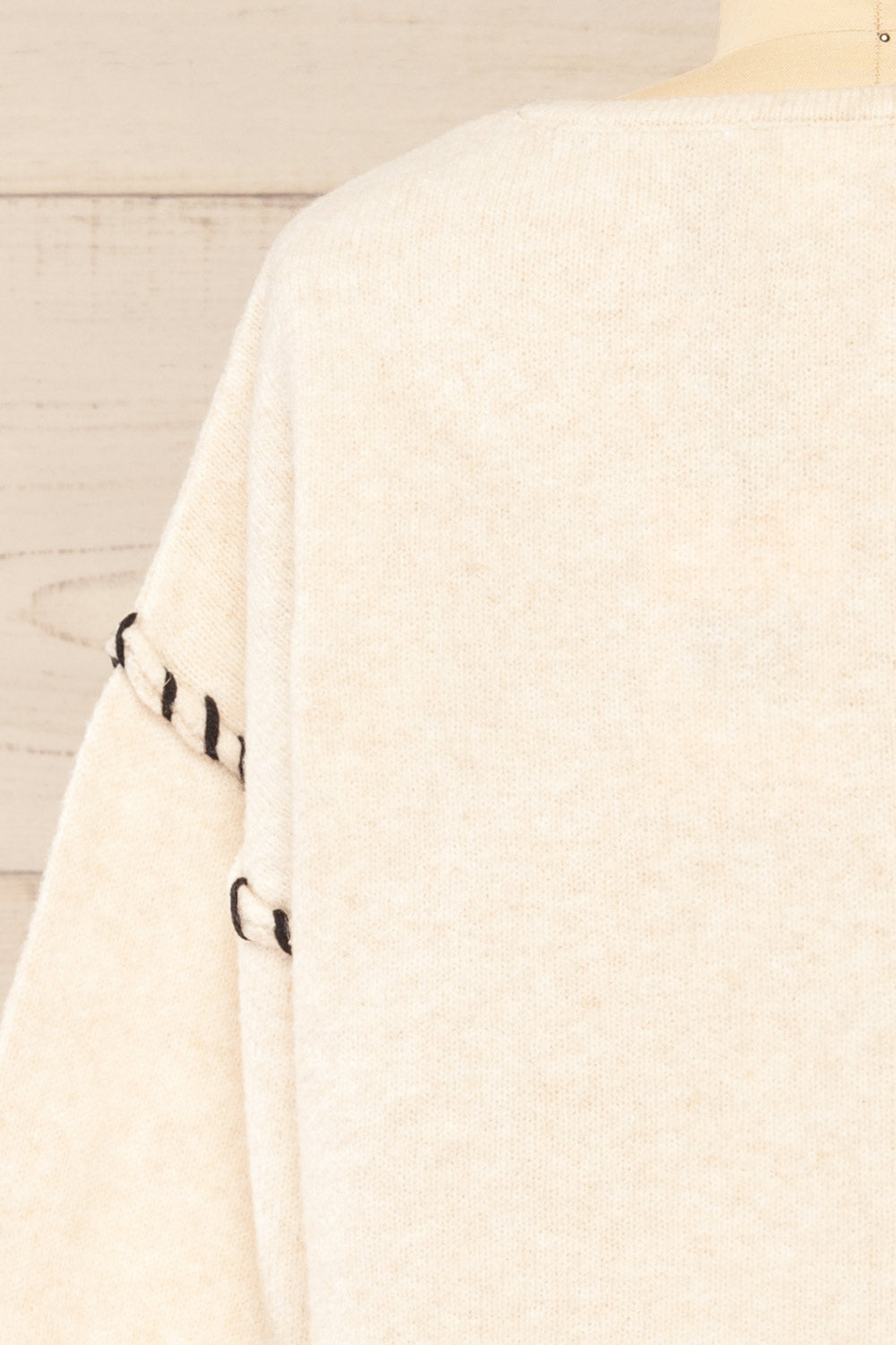 Kofu Ivory Sweater w/ Exposed Stitching | La petite garçonne back