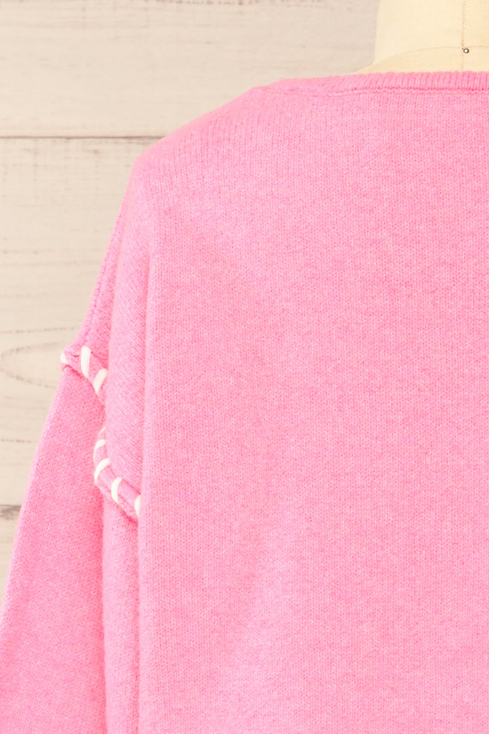 Kofu Pink Sweater w/ Exposed Stitching | La petite garçonne back