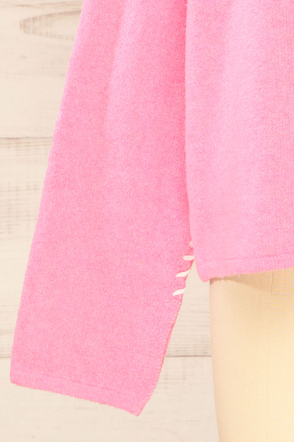 Kofu Pink Sweater w/ Exposed Stitching | La petite garçonne bottom