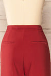 Kokola Red High-Waisted Straight Leg Pants | La petite garçonne back close-up