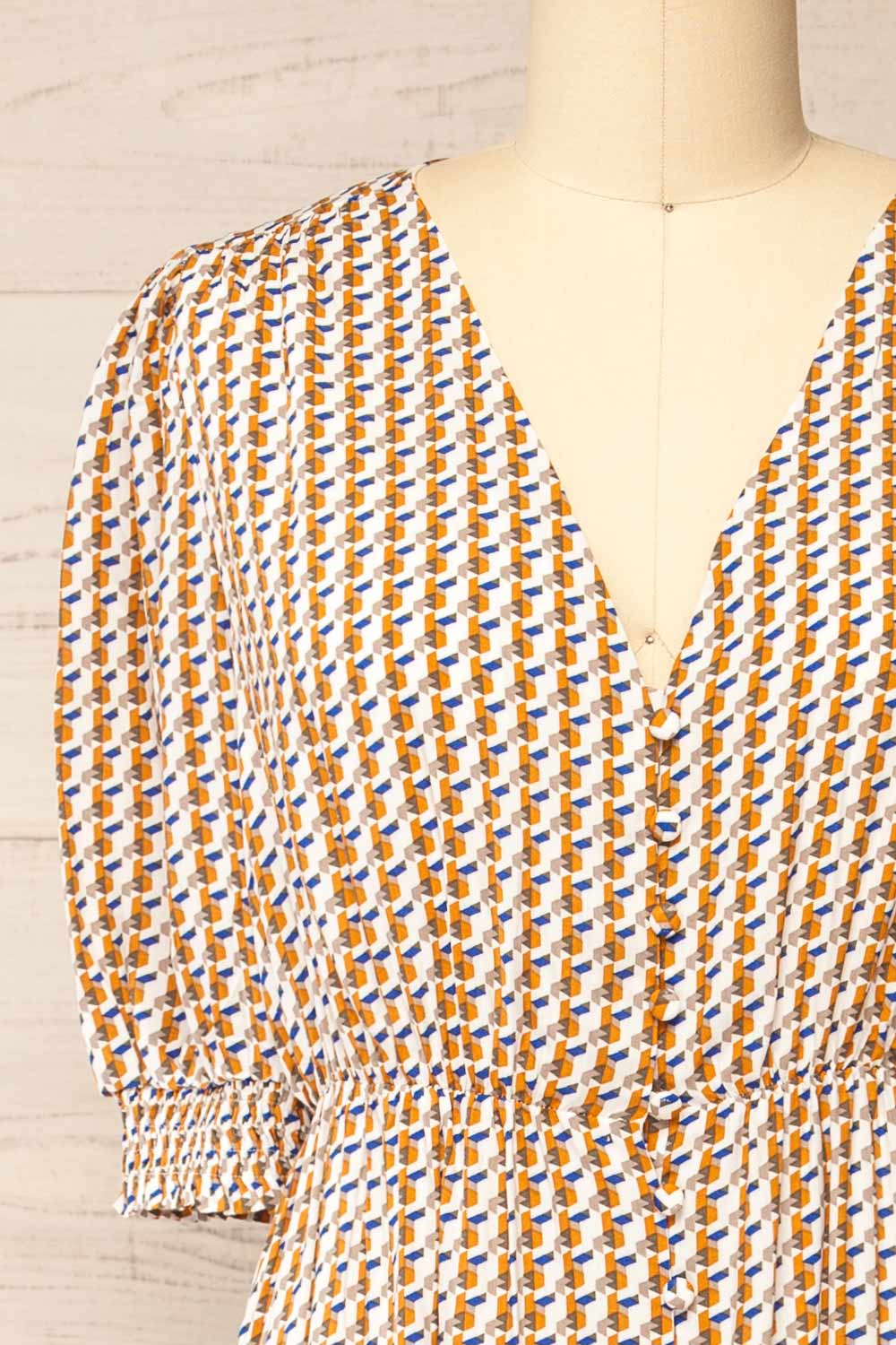 Kolomo Midi Dress w/ Geometric Pattern | La petite garçonne front