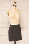 Kolwezi Short Grey Pinstripe Skirt | La petite garçonne side view