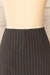 Kolwezi Short Grey Pinstripe Skirt | La petite garçonne back close-up