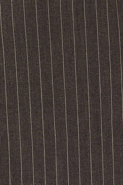 Kolwezi Short Grey Pinstripe Skirt | La petite garçonne fabric