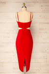 Komia Red Fitted Midi Dress w/ Cut-Outs | La petite garçonne  back view