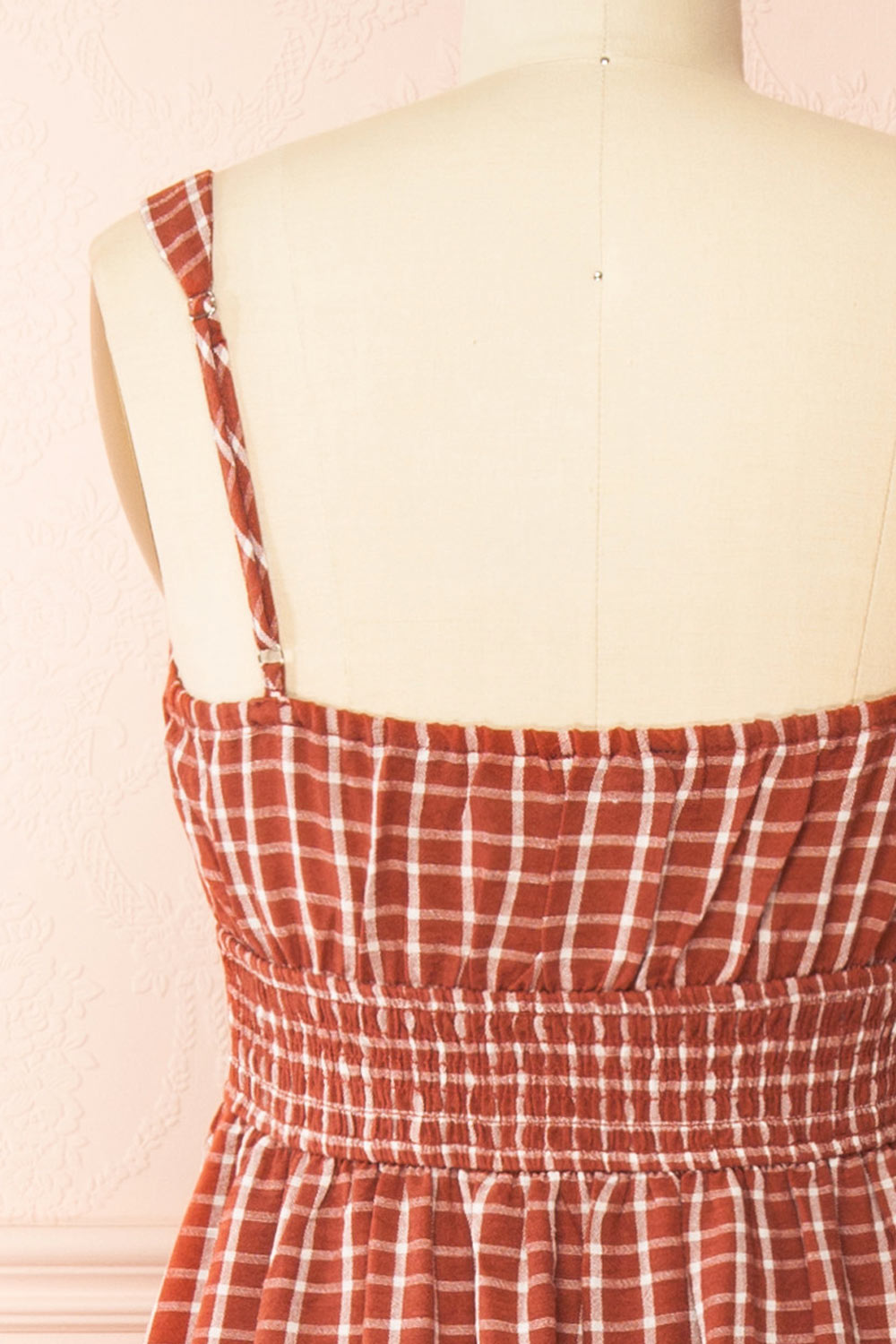 Kono Rust Midi Plaid Dress with Pockets | Boutique 1861 back