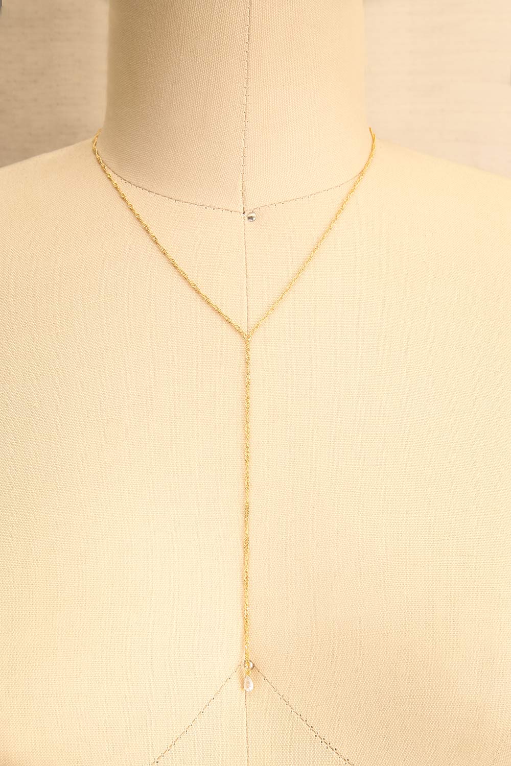 Konstantynow Gold Pendant Necklace w/ Teardrop Crystal 