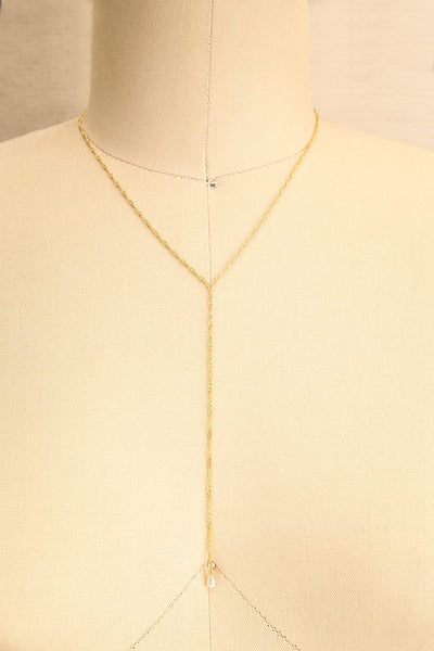 Konstantynow Gold Pendant Necklace w/ Teardrop Crystal