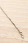 Konstantynow Silver Pendant Necklace w/ Teardrop Crystal  flat close-up