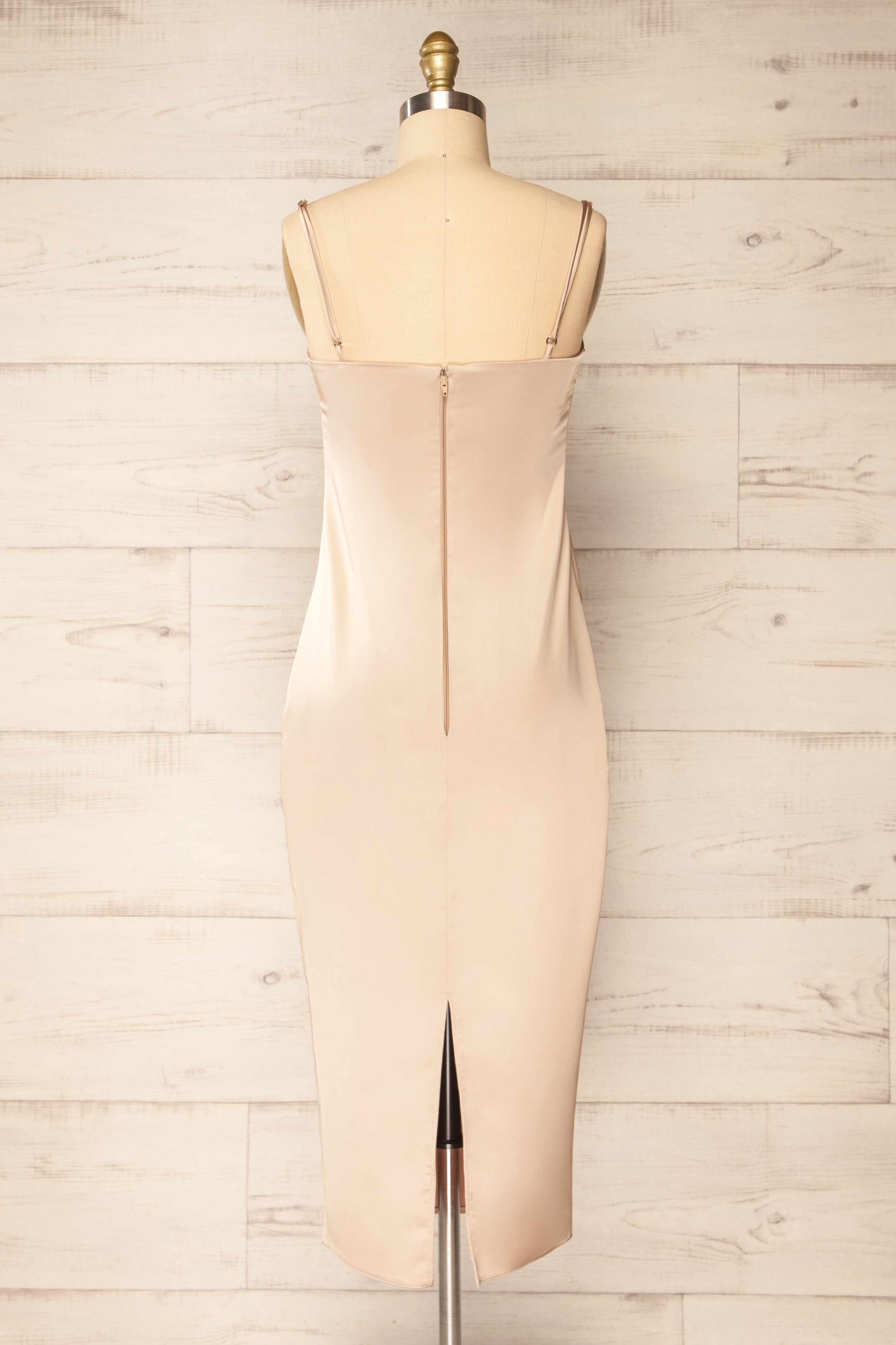 Cream satin clearance midi dress