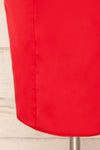 Korina Red Fitted Satin Midi Dress | La petite garçonne bottom