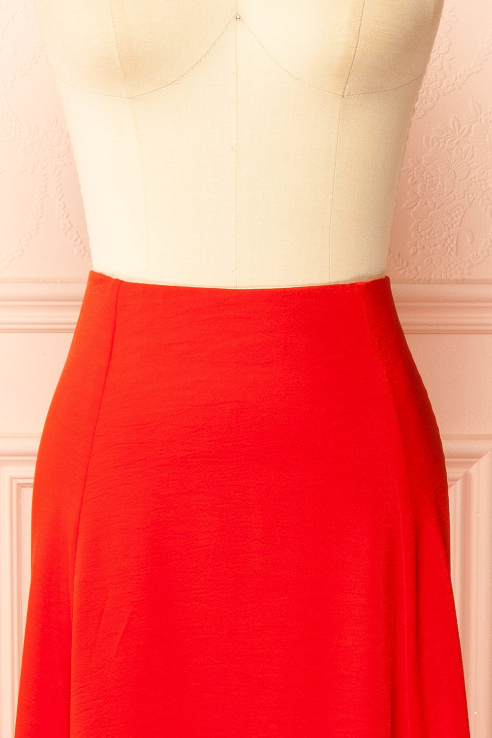 Kormo Red Long Satin Skirt | Boutique 1861 front