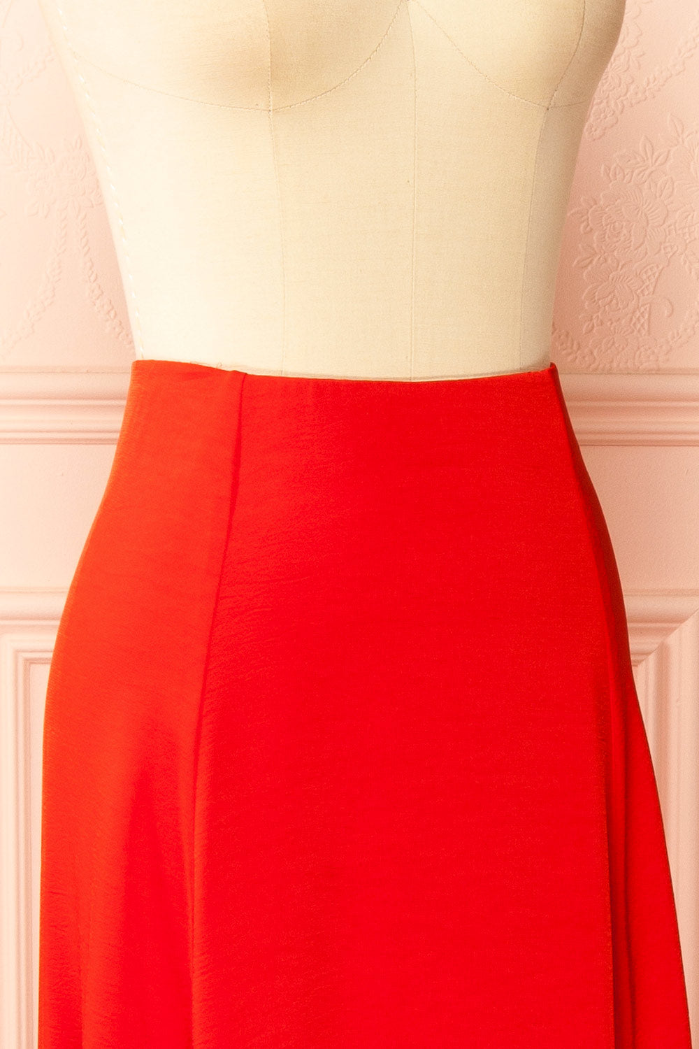 Kormo Red Long Satin Skirt | Boutique 1861 side