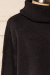 Koror Black Knit Turtleneck Sweater Dress | La petite garçonne  side close-up