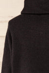 Koror Black Knit Turtleneck Sweater Dress | La petite garçonne back close-up