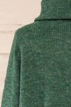 Koror Green Knit Turtleneck Sweater Dress | La petite garçonne  back close-up