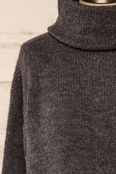Koror Grey | Knit Turtleneck Sweater Dress