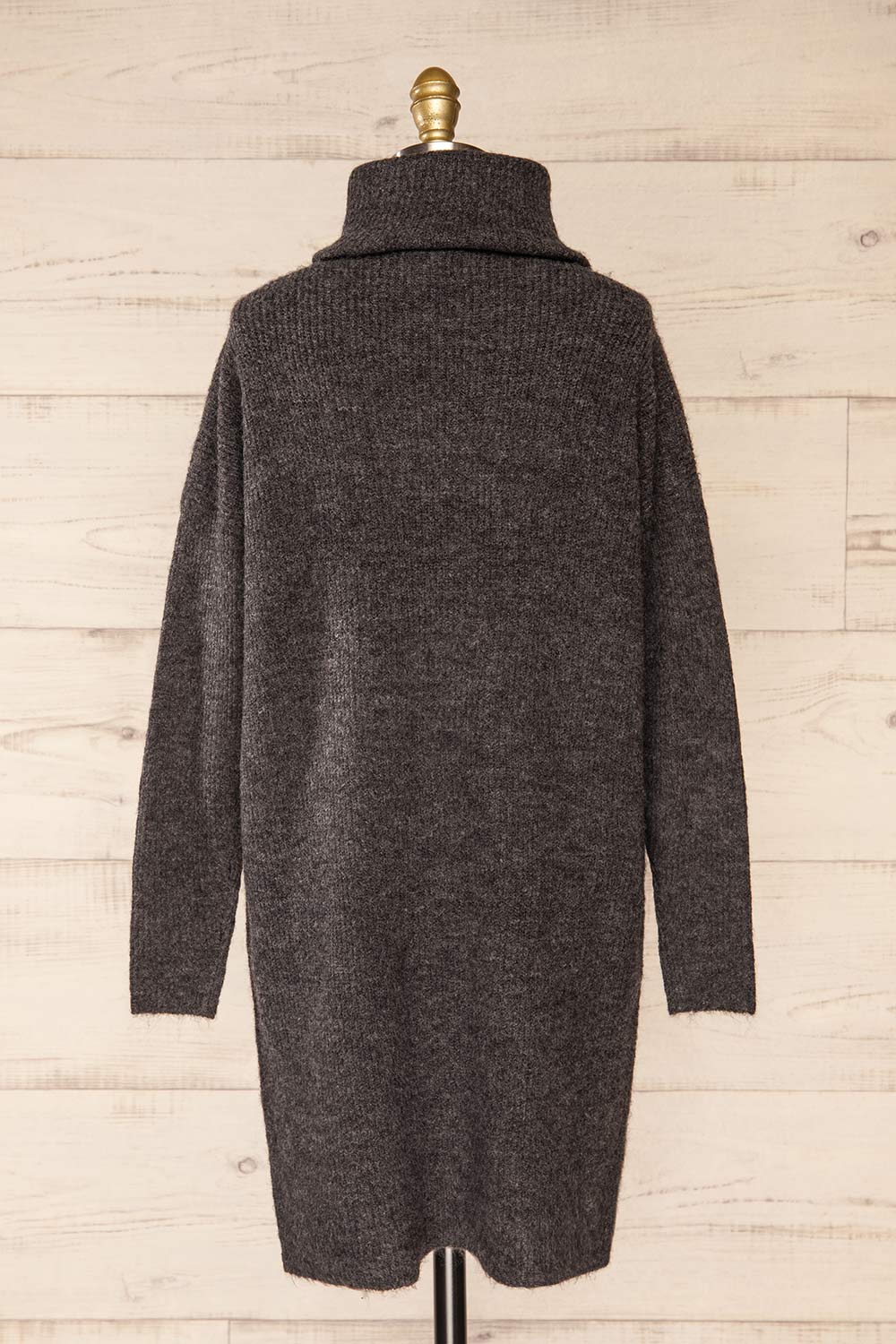 Koror Gris | Robe en Tricot à Col Roulé