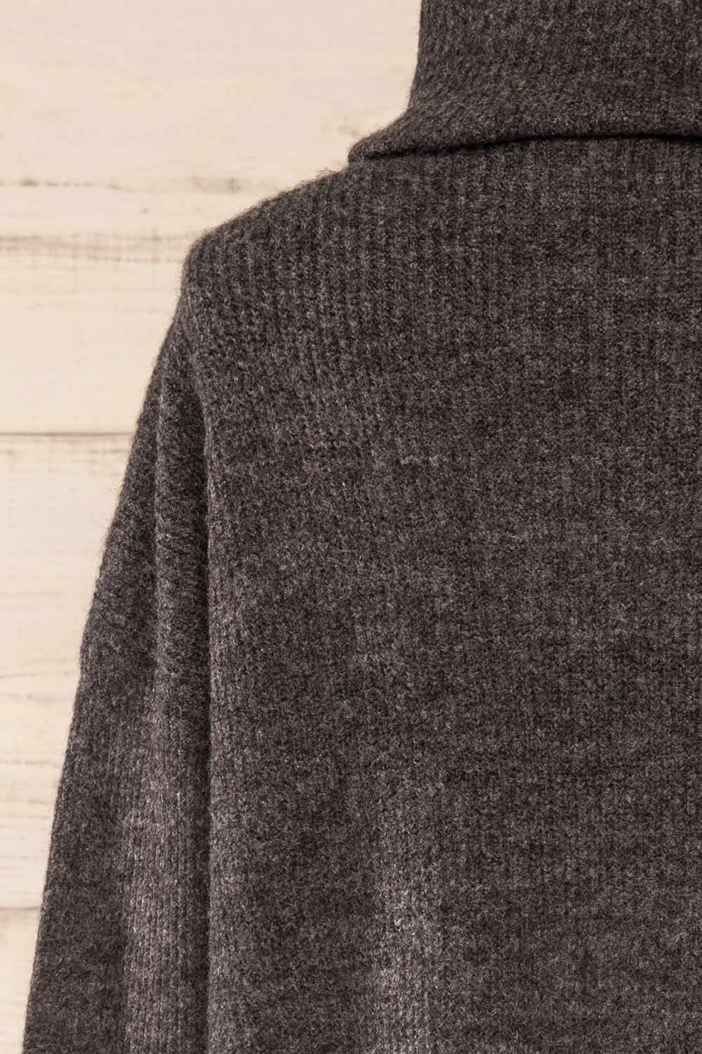 Koror Gris | Robe en Tricot à Col Roulé