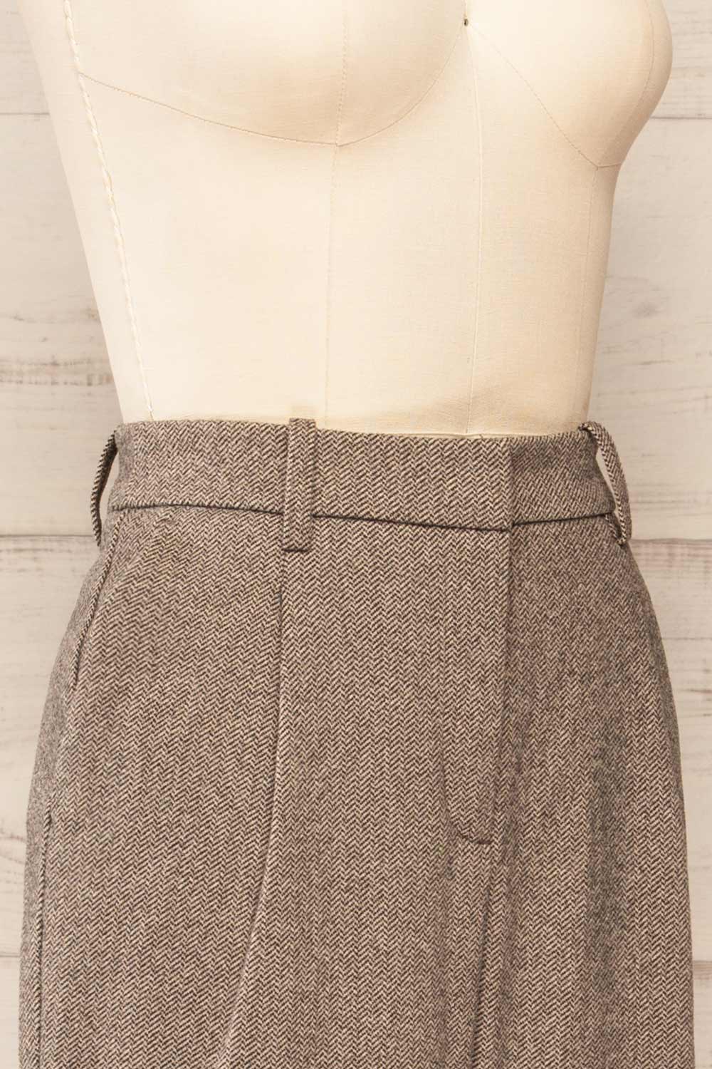 Kotka High-Waisted Chevron Pants | La petite garçonne  side close-up