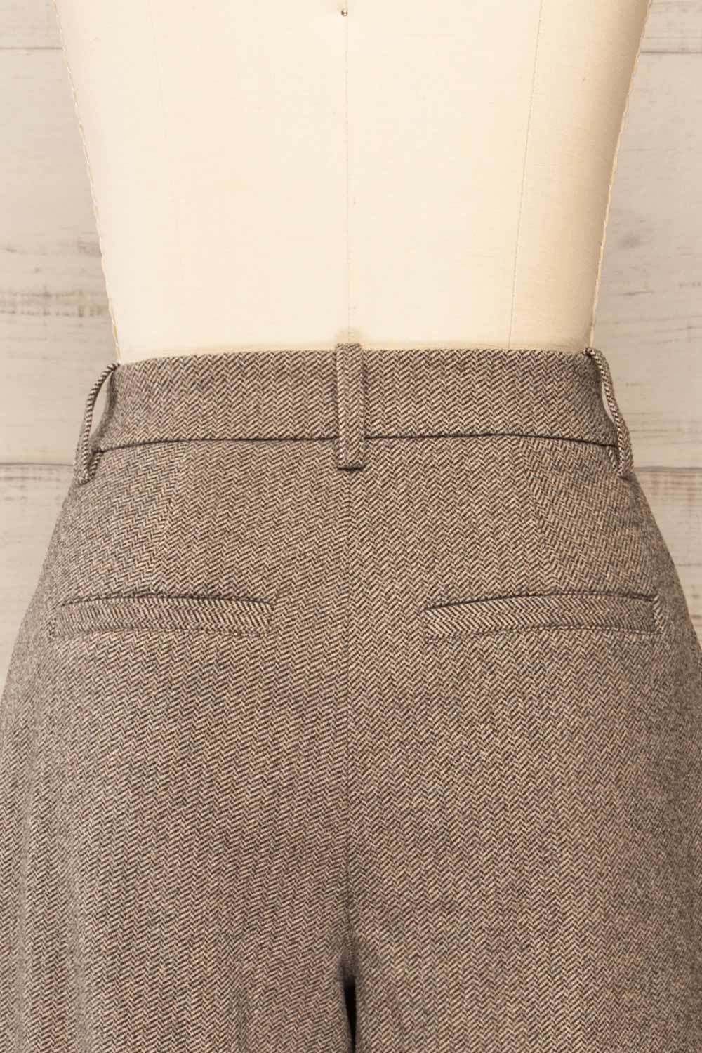 High Waisted Tweed Trousers Wool Blend Lined Pants Waist 27