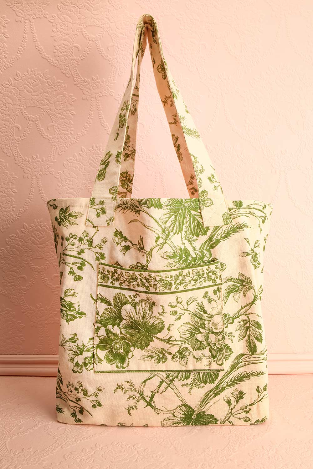 Koulina Green Floral Pattern Tote Bag | Boutique 1861