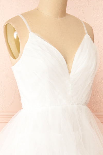 Kourtney Layered White Tulle Bridal Maxi Dress | Boudoir 1861  side
