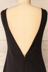 Kovna Black | Fitted Midi Dress w/ Open Back