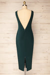 Kovna Green Fitted Midi Dress w/ Open Back | La petite garçonne back view