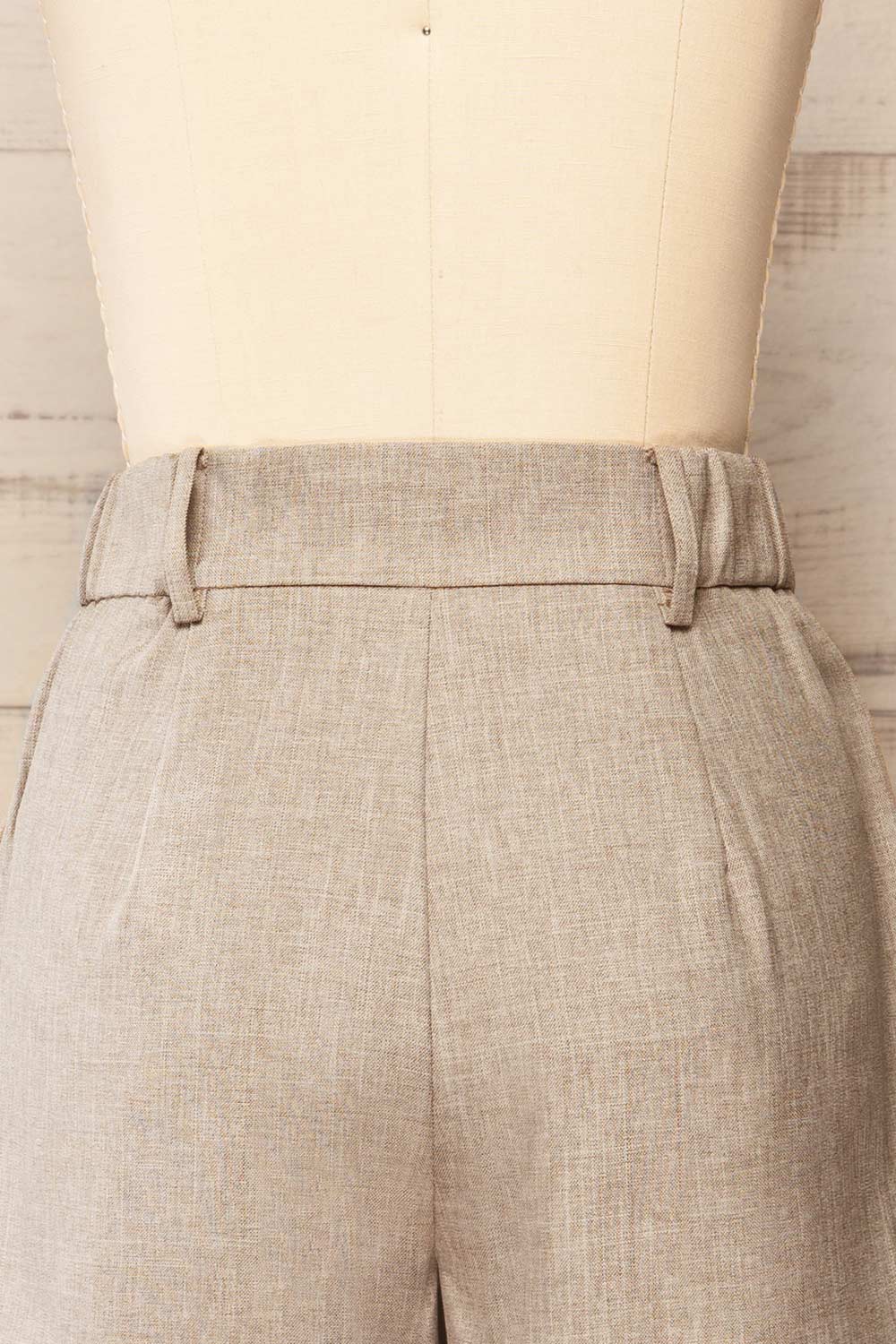 Kunga Grey High-Waisted Shorts w/ Pockets | La petite garçonne back