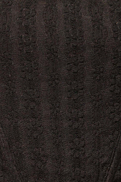 Kuroki Black Mesh Floral Corset Crop Top | La petite garçonne fabric