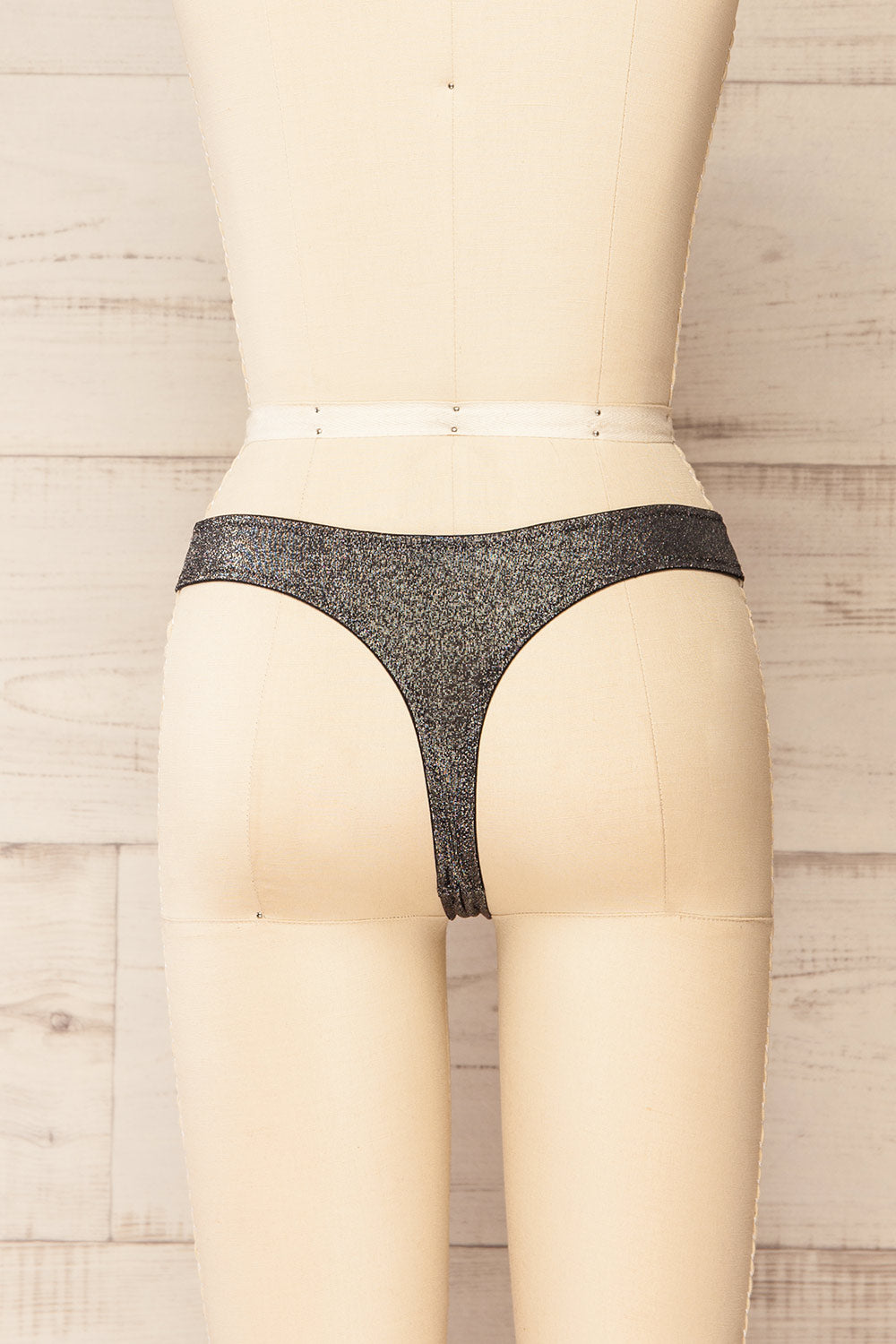 Kurtain 2-Pack Silver Glitter Underwear | La petite garçonne back view