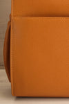Kylie Caramel Small Vegan Leather Backpack | La petite garçonne front details
