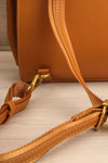 Kylie Caramel Small Vegan Leather Backpack | La petite garçonne back detail