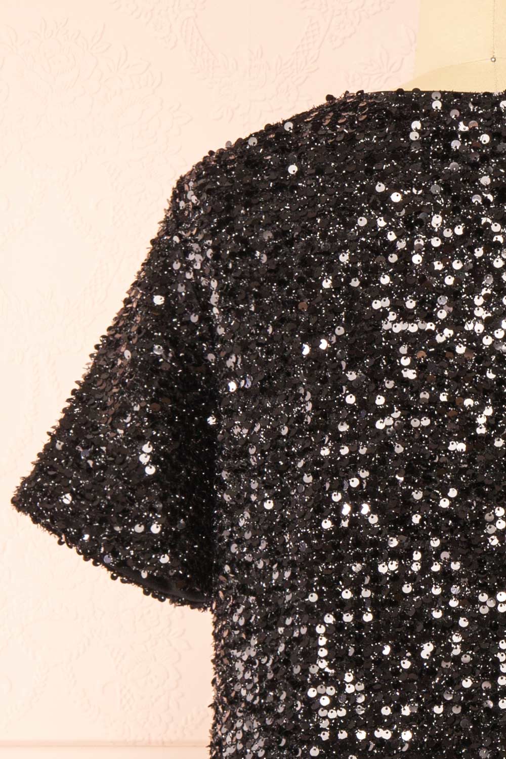 Kyomi Black Short Sequin Dress | Boutique 1861 back