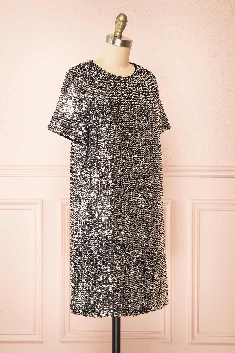 Kyomi Silver Short Sequin Dress | Boutique 1861 side view