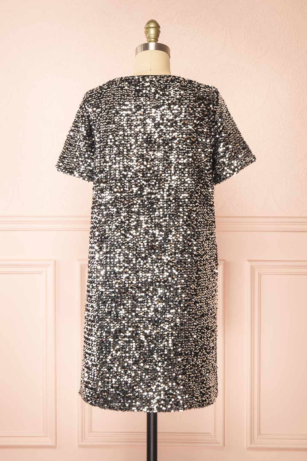 Kyomi Silver Short Sequin Dress | Boutique 1861 back view