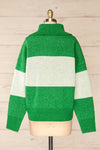 Kyzyl Green Knit Quarter Zip Sweater | La petite garçonne back view