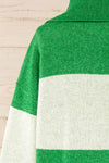 Kyzyl Green Knit Quarter Zip Sweater | La petite garçonne back close-up