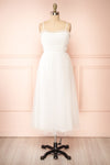 Lalatiana White Tulle Midi Dress w/ Polka Dots | Boudoir 1861 front view