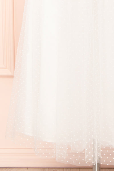 Lalatiana White Tulle Midi Dress w/ Polka Dots | Boudoir 1861 bottom