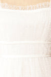 Lalatiana White Tulle Midi Dress w/ Polka Dots | Boudoir 1861 fabric