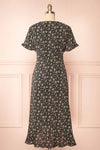 Lalisa Black Midi Dress w/ Floral Pattern | Boutique 1861 back view