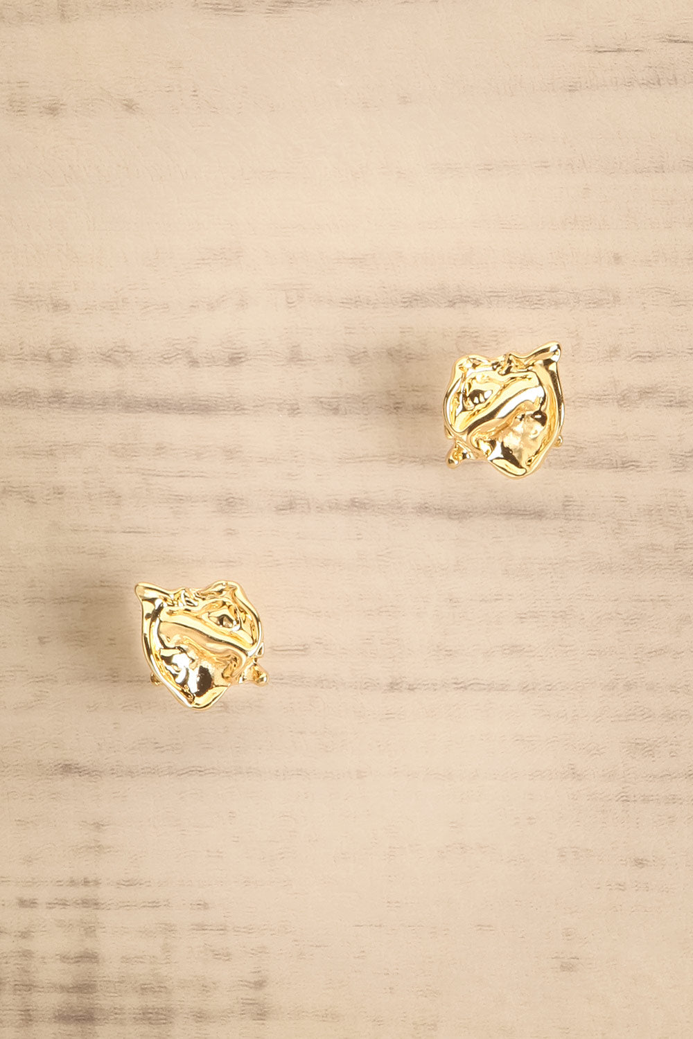 Landen Gold Textured Earrings | La petite garçonne