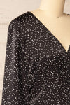 Langon Black Short Dotted Wrap Dress | La petite garçonne side