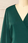 Langon Green Short Wrap Dress | La petite garçonne front