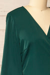 Langon Green Short Wrap Dress | La petite garçonne side