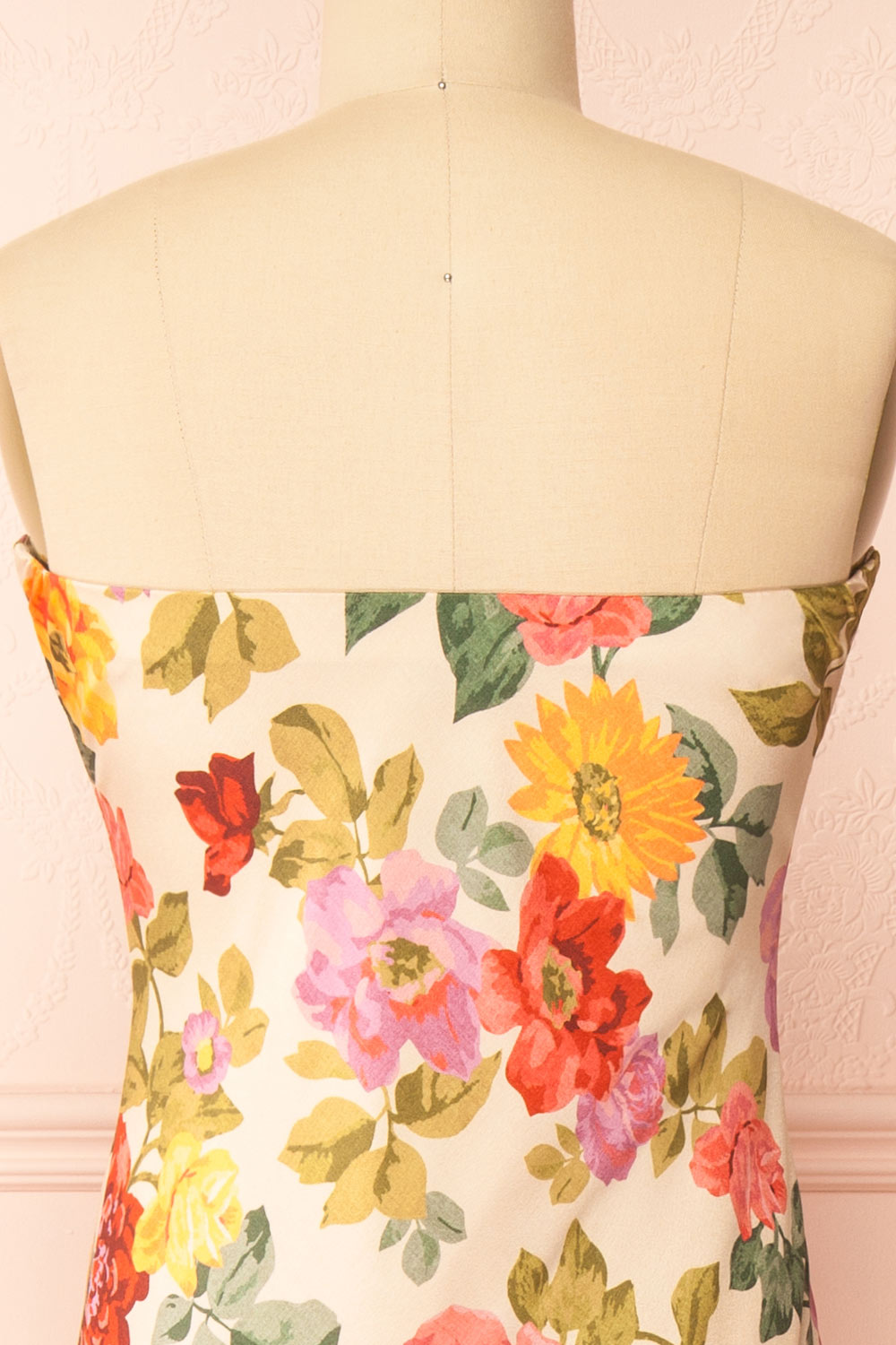 Larosita Floral Satin Strapless Dress | Boutique 1861 back close-up