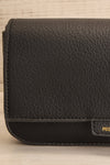 Laryssa Black Vegan Leather Crossbody Bag | La petite garçonne front detail