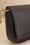 Laryssa Black Vegan Leather Crossbody Bag | La petite garçonne side close-up